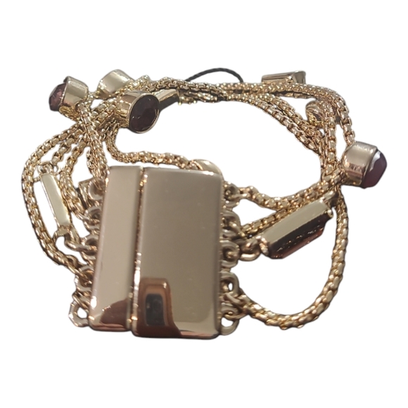 WHBM Multi Strands Stone Beaded Gold-tone Magnetic Closure Bracelet - Picture 7 of 10